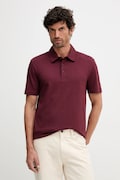 Polo tričko s prímesou hodvábu BOSS BECKHAM X BOSS bordová farba, jednofarebné, 50554093
