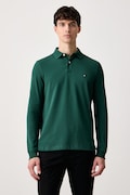 Tommy Hilfiger longsleeve męski z bawełną zielony MW0MW20183