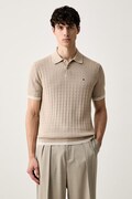 Tommy Hilfiger svetrové polo pánské bavlněné béžové MW0MW40701