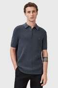 AllSaints tricou polo din amestec de lână ASPEN culoarea bleumarin, uni, M025KA