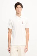 Hackett London polo bawełniane męski kolor beżowy z aplikacją HM5600028
