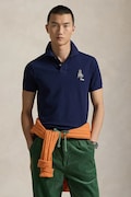 Polo Ralph Lauren polo bawełniane męski kolor bordowy z aplikacją 710P00095