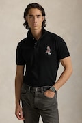 Polo Ralph Lauren polo de bumbac culoarea negru, cu imprimeu, 710P00095