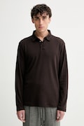 Calvin Klein longsleeve bawełniany kolor brązowy gładki LV040EM909