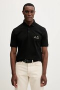 Armani Exchange polo bawełniane kolor czarny z nadrukiem XM001885 AF13026