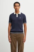 Filling Pieces polo bawełniane Fine Knit Polo męski kolor granatowy gładki 422570500127