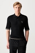 Pamučna polo majica Filling Pieces Fine Knit Polo boja: crna, bez uzorka, 422570500127