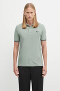 Fred Perry polo bawełniane męski kolor zielony gładki M3600