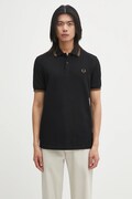 Fred Perry polo de bumbac culoarea negru, uni, M3600