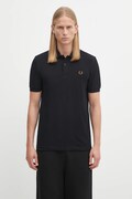 Fred Perry polo bawełniane męski kolor czarny gładki M6000