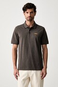 Aeronautica Militare polo męskie bawełniane brązowe PO1308UP00082