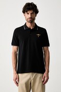 Aeronautica Militare polo męskie bawełniane czarne PO1308UP00082