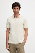 BOSS polo męski kolor beżowy gładki 50549593