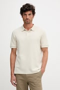 BOSS polo męski kolor beżowy gładki 50549593