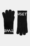 Rukavice s prímesou vlny Twinset čierna farba, 252TA4252