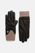 Barbour rękawiczki skórzane damskie kolor brązowy LGL0140