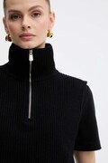 Pinko komin z dodatkiem wełny damski kolor czarny gładki 105994 A2Z4