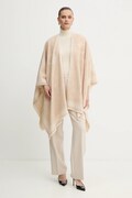 Pinko poncho z dodatkiem wełny kolor beżowy 105965 A2ZI