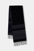 Lanvin szalik wełniany kolor beżowy wzorzysty 710009252