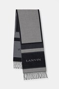 Lanvin szalik wełniany kolor beżowy wzorzysty 710009252