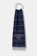 Vlněná šála Weekend Max Mara PAGELLA dámská, tmavomodrá barva, vzorovaná, 2525546085600