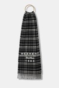 Vlněná šála Weekend Max Mara PAGELLA dámská, šedá barva, vzorovaná, 2525546085600