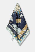 Marella scialle in seta colore blu 2523546076200