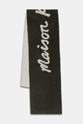 Maison Kitsuné szalik z dodatkiem wełny Handwriting damski kolor zielony PM06202WB0038