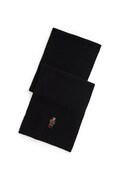 Polo Ralph Lauren szalik z dodatkiem wełny męski kolor czarny z aplikacją 449P02042
