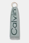 Вовняний шарф Calvin Klein колір бірюзовий візерунок LV04D8026G