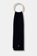 Fred Perry szalik z dodatkiem wełny kolor granatowy gładki C8140
