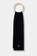 Fred Perry szalik z dodatkiem wełny kolor granatowy gładki C8140