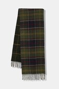 Barbour szalik wełniany kolor zielony wzorzysty USC0401