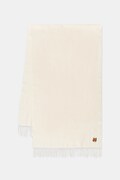 Maison Kitsuné szalik wełniany Fox Head kolor beżowy gładki PM06201WB0044