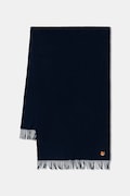 Kratki vuneni šal Maison Kitsuné Fox Head boja: tamno plava, bez uzorka, PM06201WB0044