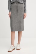 United Colors of Benetton fustă cu lână culoarea gri, midi, drept, 112HD001V