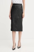 Armani Exchange spódnica skórzana kolor czarny midi ołówkowa XW001239 AF16212