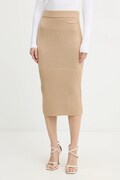 Armani Exchange spódnica z dodatkiem wełny kolor beżowy midi ołówkowa XW001309 AF13774