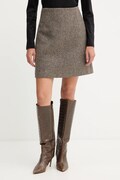 Weekend Max Mara fustă de lână MARCHE culoarea maro, mini, drept, 2525106022600