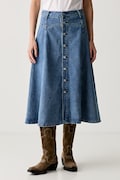 Levi's разкроена пола от деним YOKED WESTERN синя 003NN