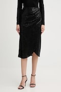 Sukňa Morgan čierna farba, midi, rovný strih, JOLIVIA