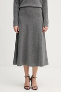 United Colors of Benetton szoknya gyapjúkeverékből szürke, midi, harang alakú, 1444D002B