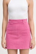 United Colors of Benetton spódnica sztruksowa kolor różowy mini prosta 41ULD005B