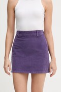 United Colors of Benetton spódnica sztruksowa kolor fioletowy mini prosta 41ULD005B