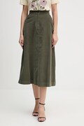 Бавовняна спідниця United Colors of Benetton колір зелений midi розкльошена 494BD0058