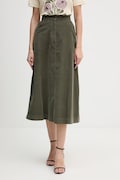 Бавовняна спідниця United Colors of Benetton колір зелений midi розкльошена 494BD0058