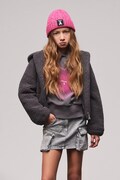Dievčenská sukňa Patrizia Pepe D118 šedá farba, mini, rovný strih, 7G0147