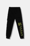 Παιδικό βαμβακερό παντελόνι Guess χρώμα: μαύρο, L5YQ13 KAD74