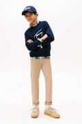 Tommy Hilfiger spodnie dziecięce z bawełną kolor brązowy gładkie KB0KB09638