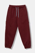 United Colors of Benetton pantaloni de trening din bumbac pentru copii culoarea bordo, uni, 3J68CF06L